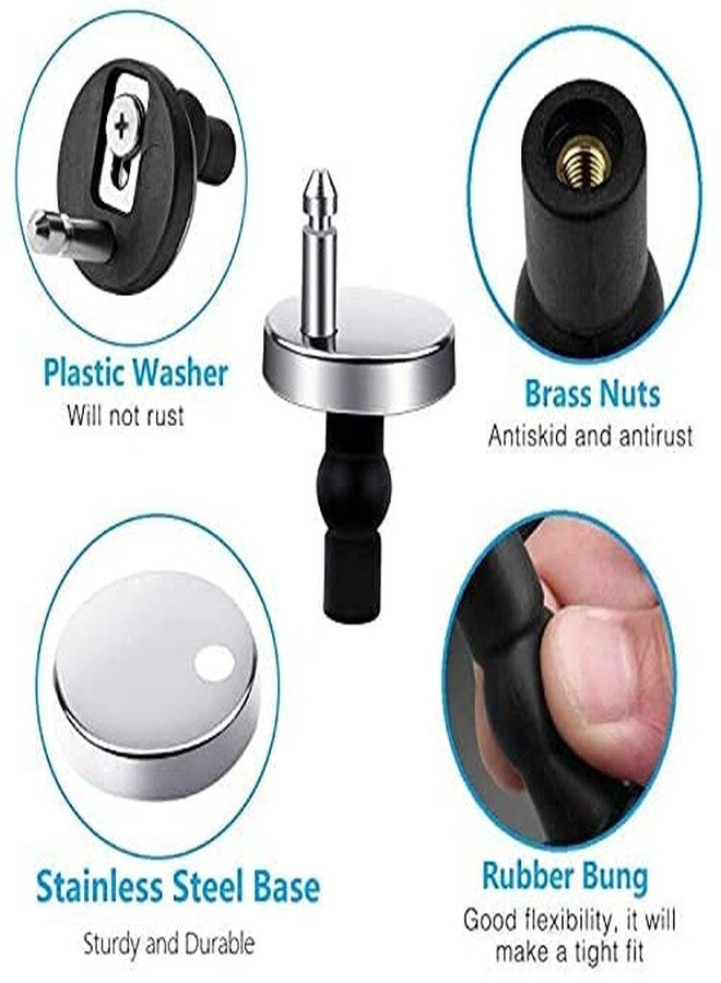 MASTER BATH مفصلات غطاء مقعد المرحاض من الفولاذ المقاوم للصدأ من ماستر باث، مفصلات سريعة الفك، طقم براغي تثبيت غطاء مقعد المرحاض من النوع الدائري مع جلبة مطاطية وبرغي، أبيض - Image 4